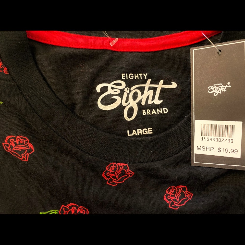 Eightyeight Brand Black or White Tee Rose Print